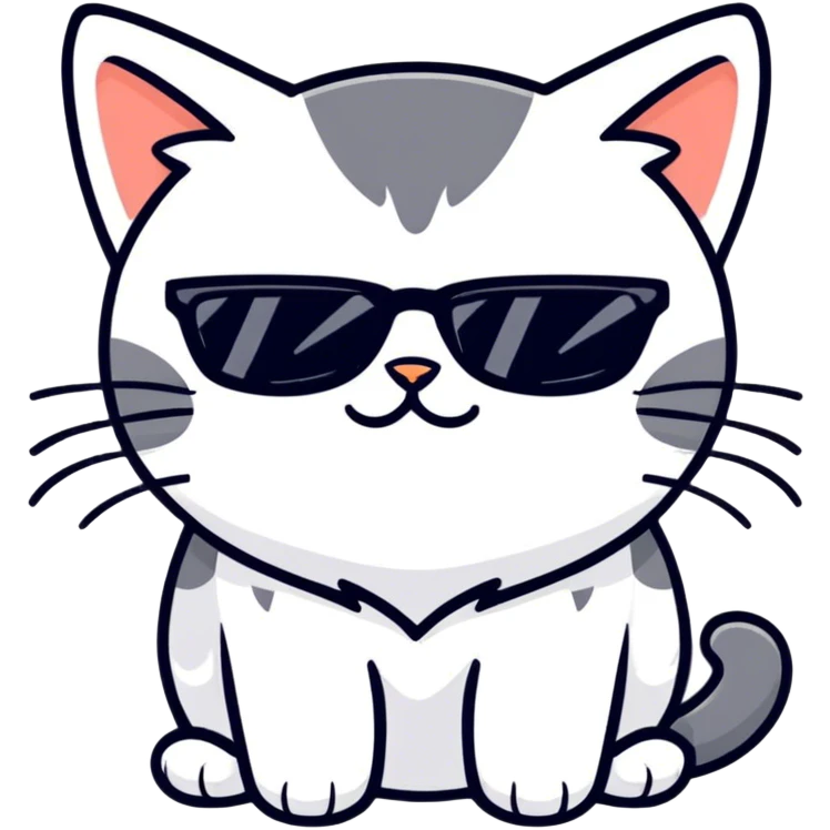Cat with sunglasses emoji