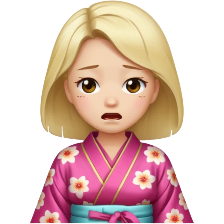 👧🏼👘😭 k emoji