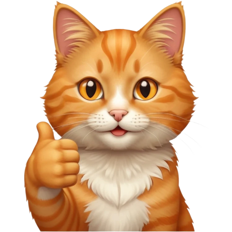 Cat mischievous with thumbs up emoji