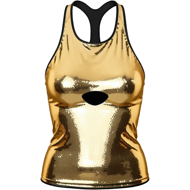 halter neck tank top with gold and silver sequins emoji
