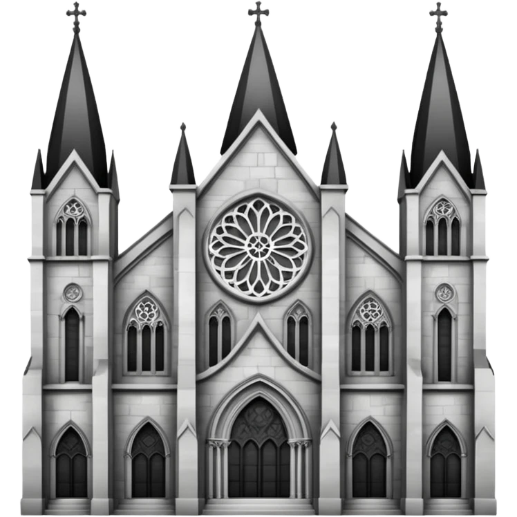 gothic cathedral black and white emoji