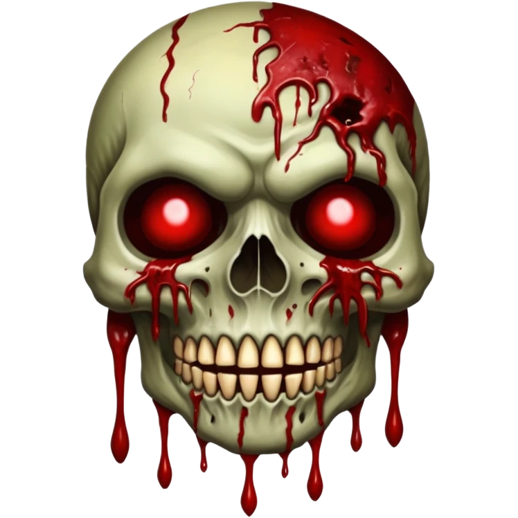 A Hideous mutated monster covered in rotton flesh and bloodin the style of your bleeding skull art, full body emoji