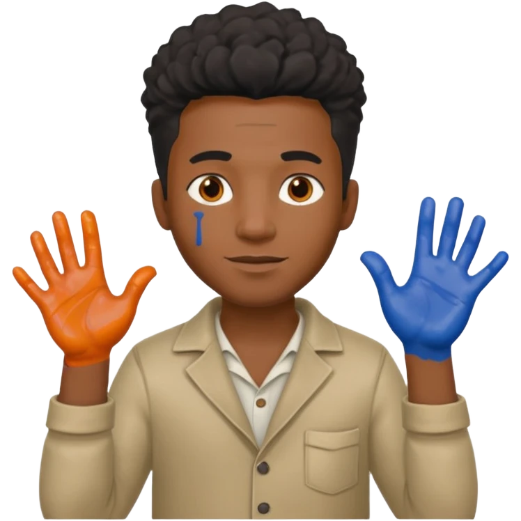 Ceramic Painter black man emoji