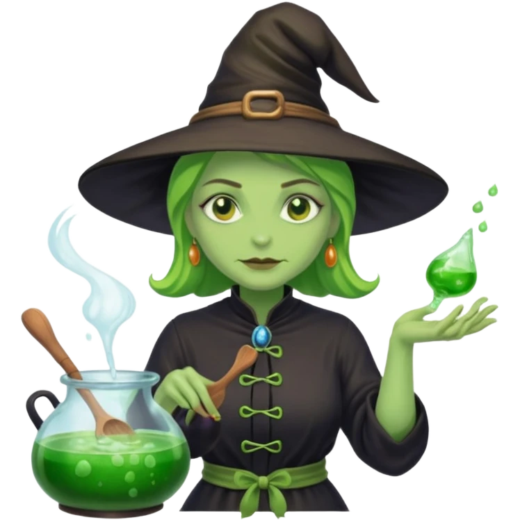 green witch cooking potion emoji
