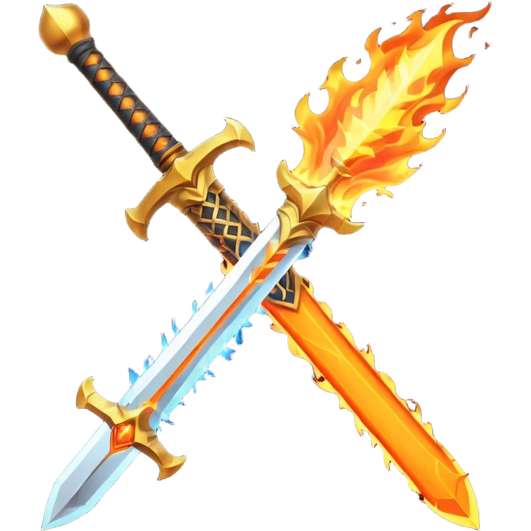 Fiery sword emoji