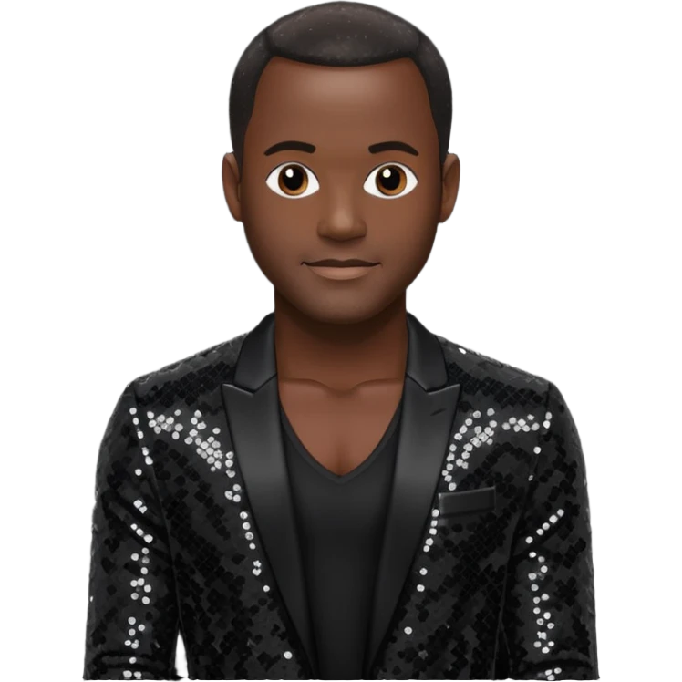 Brian McKnight with black sequin outfit emoji