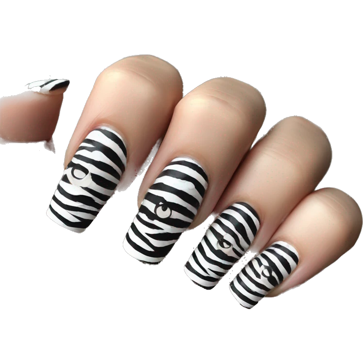 zebra painted nails emoji