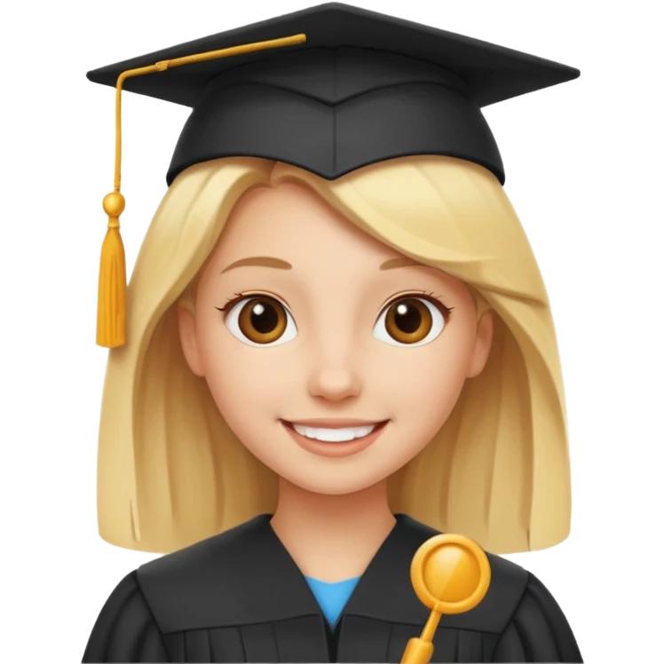 Радостная девушка, блондинка, выпускница  emoji
