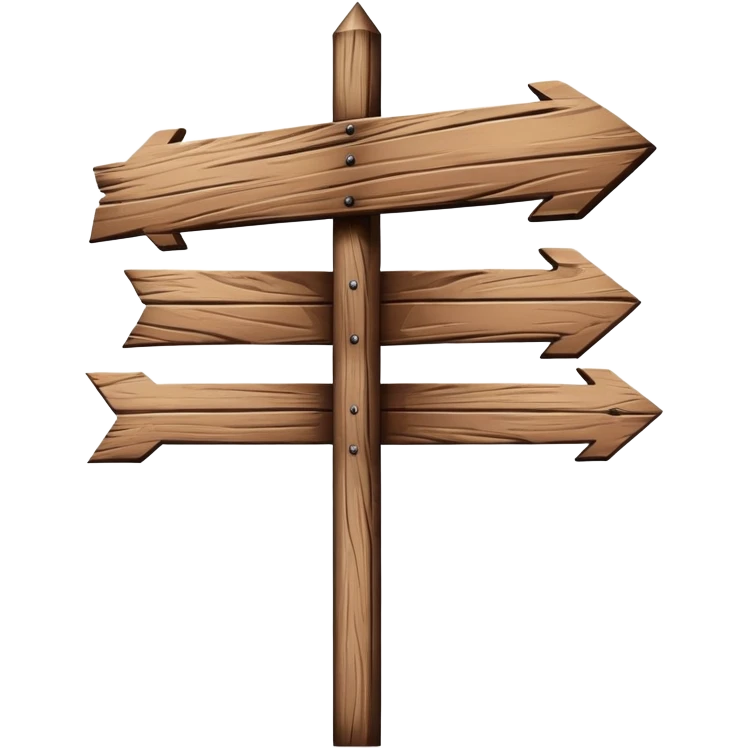 wooden signpost with directional arrows emoji