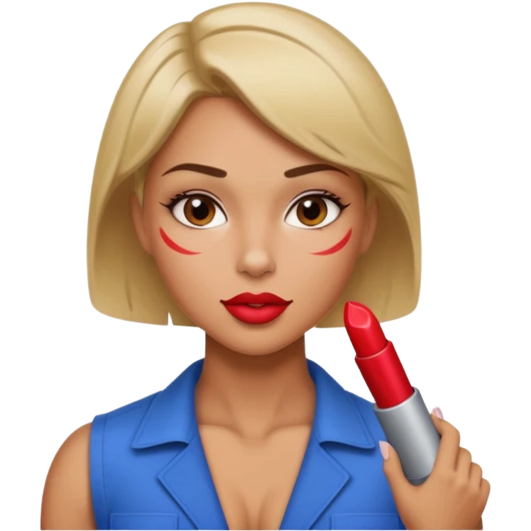 Hot engineer with lipstick kiss mark on cheek and muscles emoji