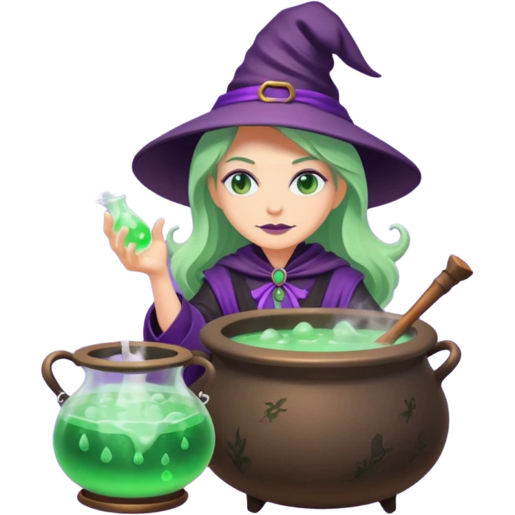 green witch cooking potion emoji