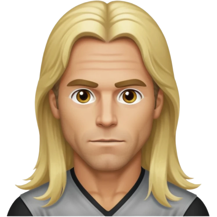 Shawn Michaels with hazel eyes, long blonde hair emoji