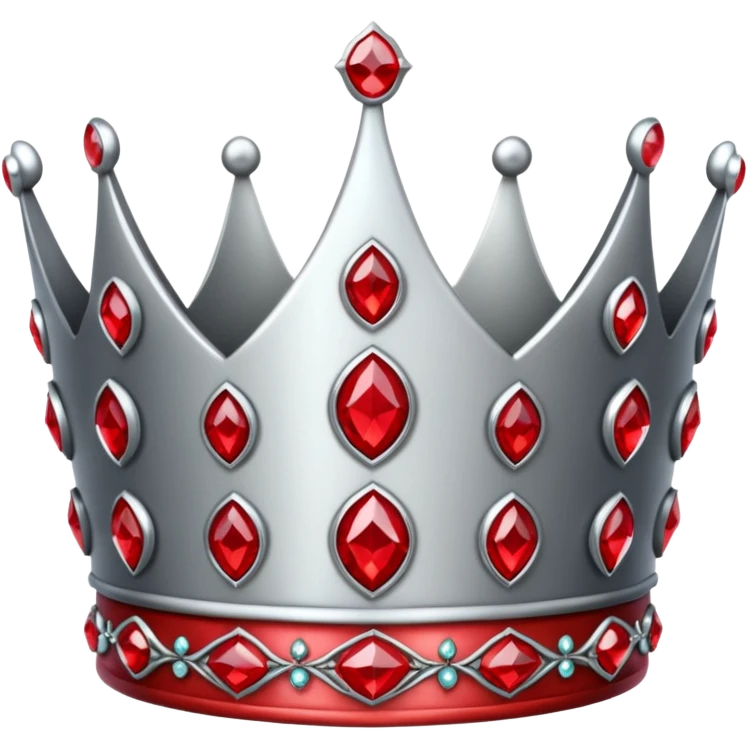 sliver crown with red gems more gems emoji