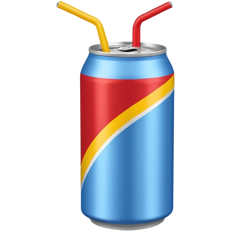 drink can blue red yellow Surfside SINGLE straw NO FACE emoji