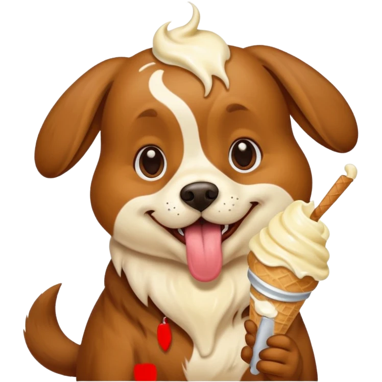 dog eating icecream emoji