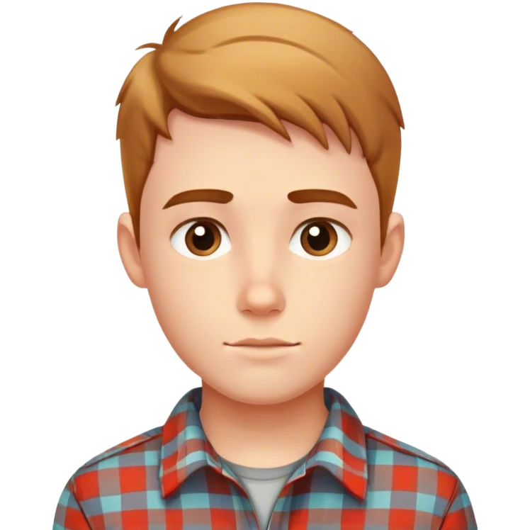 handsome boy in plaid shirt  emoji