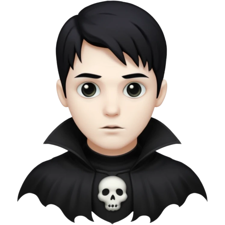 Gothic style ghost male, black emoji