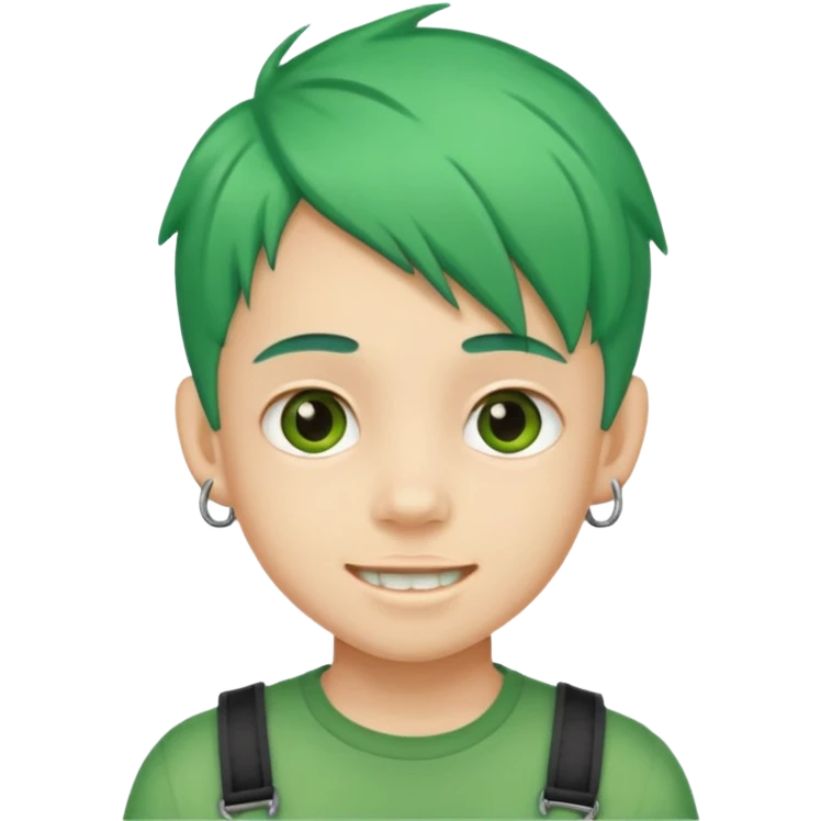 kid with braces green hair emoji