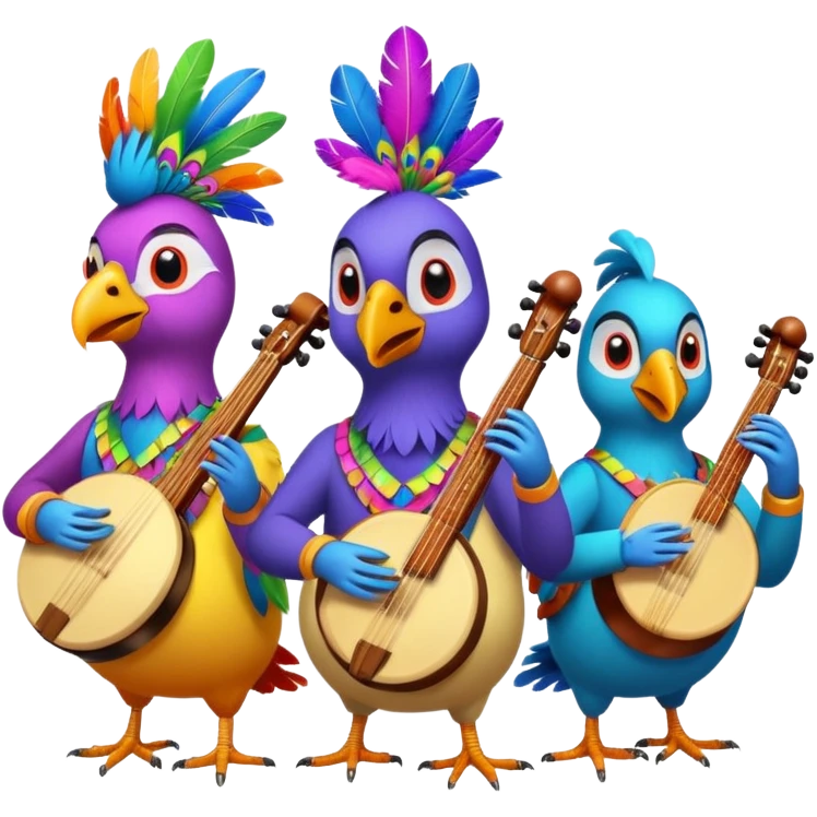 bird as Musicians emoji