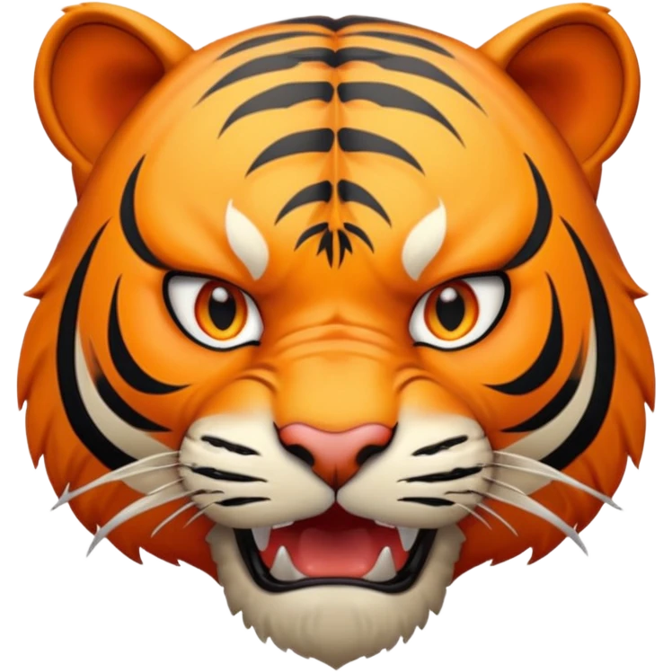 angry tiger with fangs, front face  emoji