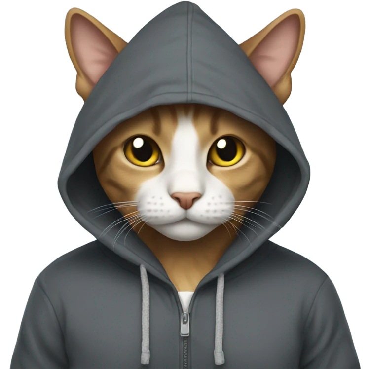 cat with a hoodie emoji