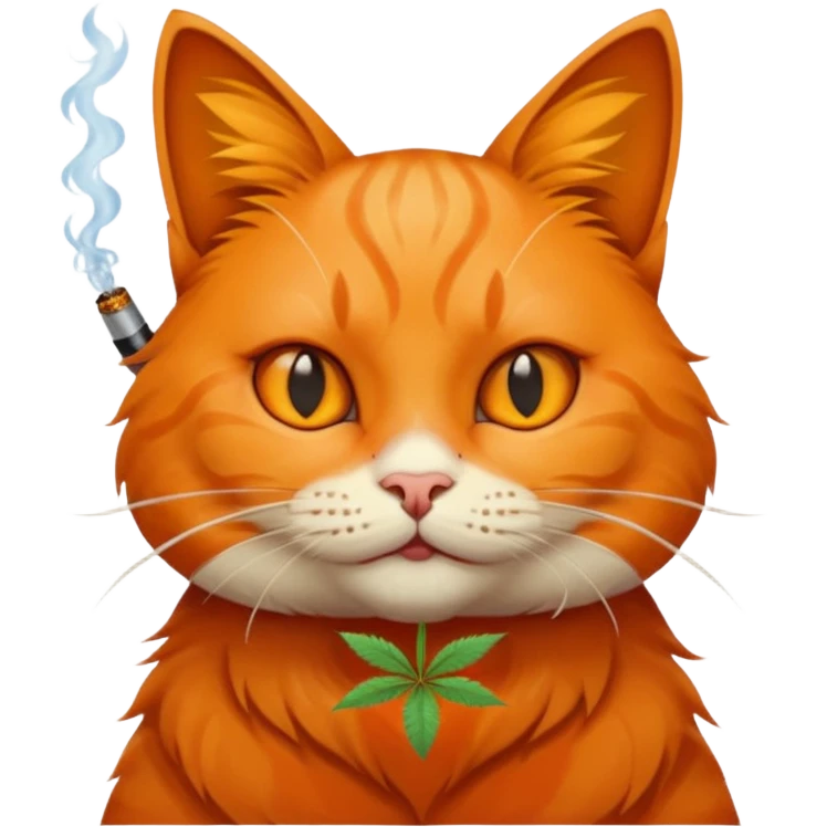 Cat smoking weed emoji