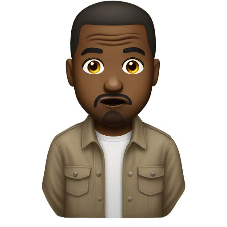 Kanye West with his tongue out emoji