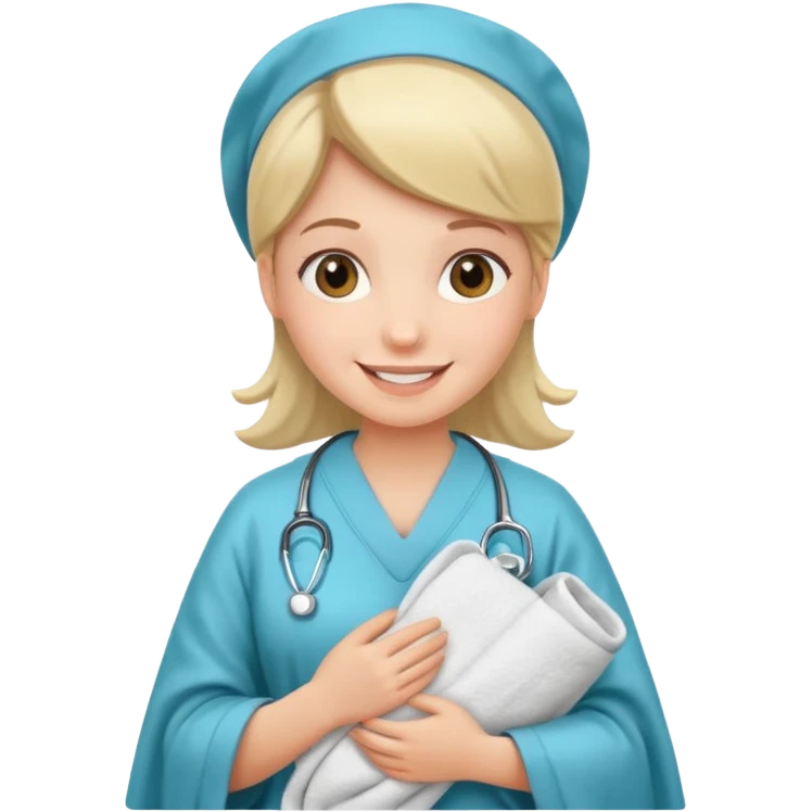 Nurse with blanket on hand emoji