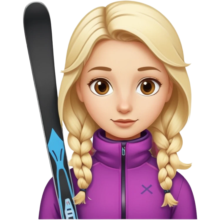 Ragazza bionda che sci con sci nordico emoji