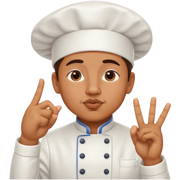 chef making the kiss gesture with fingers, expression of perfection emoji