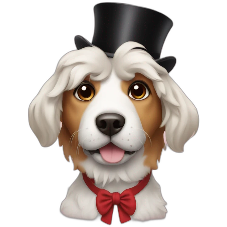 Dog with a top hat emoji