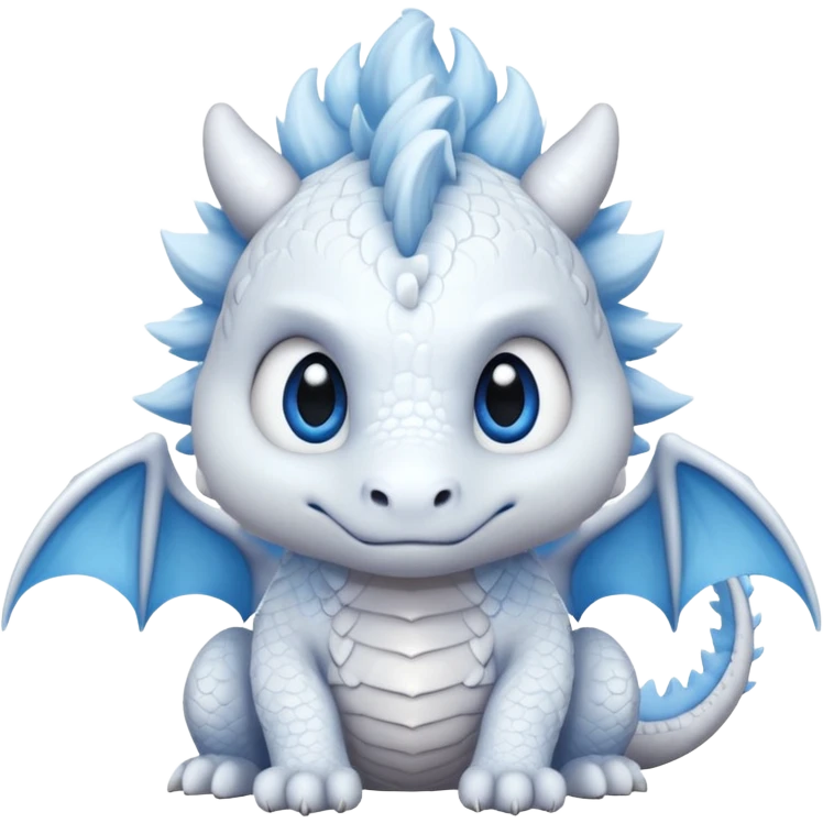 sad white cute dragon emoji