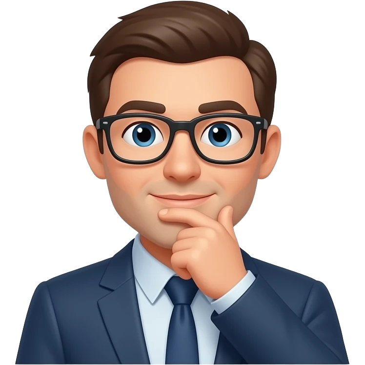 Man is thinking, above him is a speaking bubble emoji
