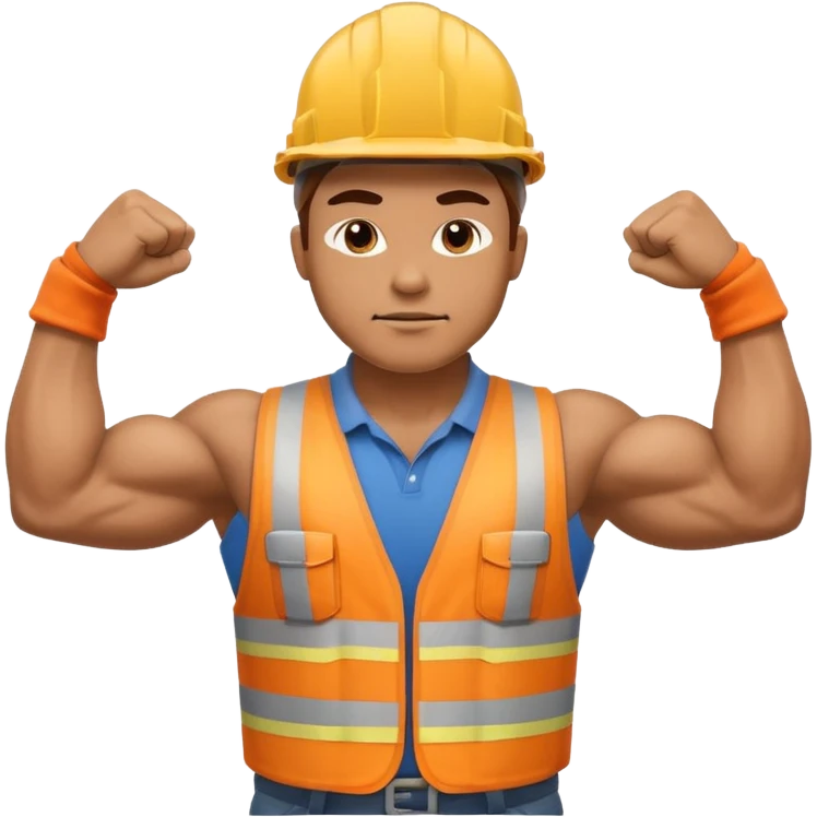 construction worker flexing his muscles emoji