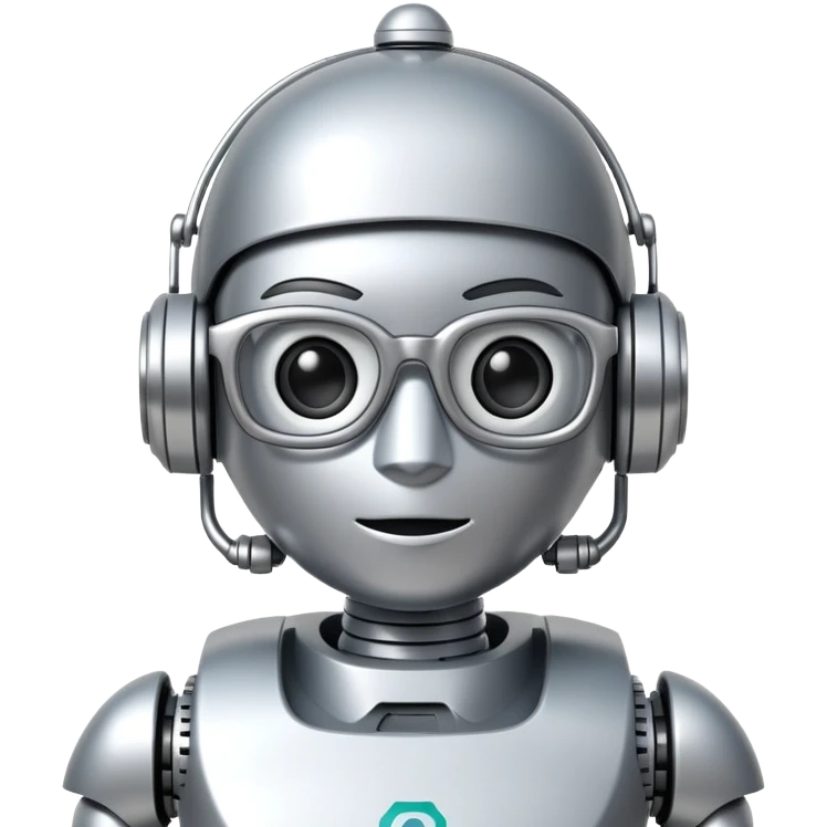 financial robot helper that is nerdy emoji
