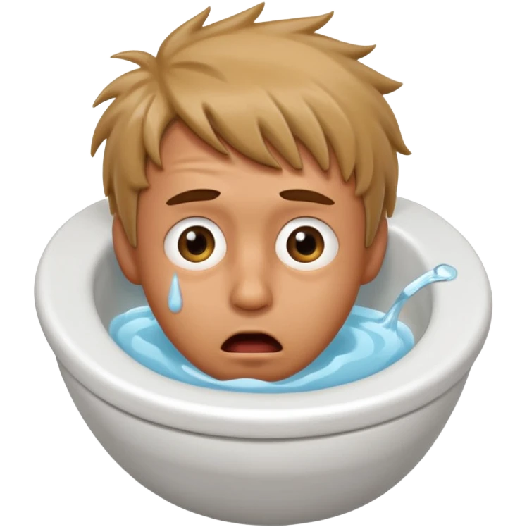 Random guys head sticking out of a toilet emoji