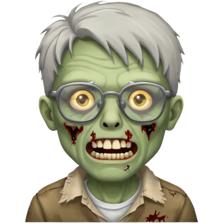 Zombie with glasses emoji
