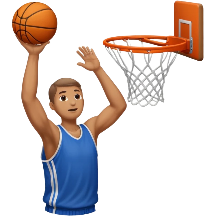 an arm dunking a basketball into a hoop emoji