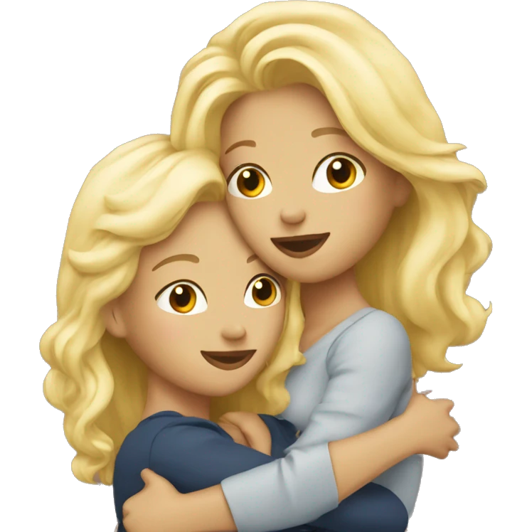 two blondes cuddling emoji