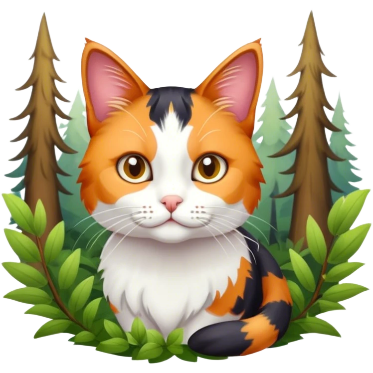 cat in forest emoji