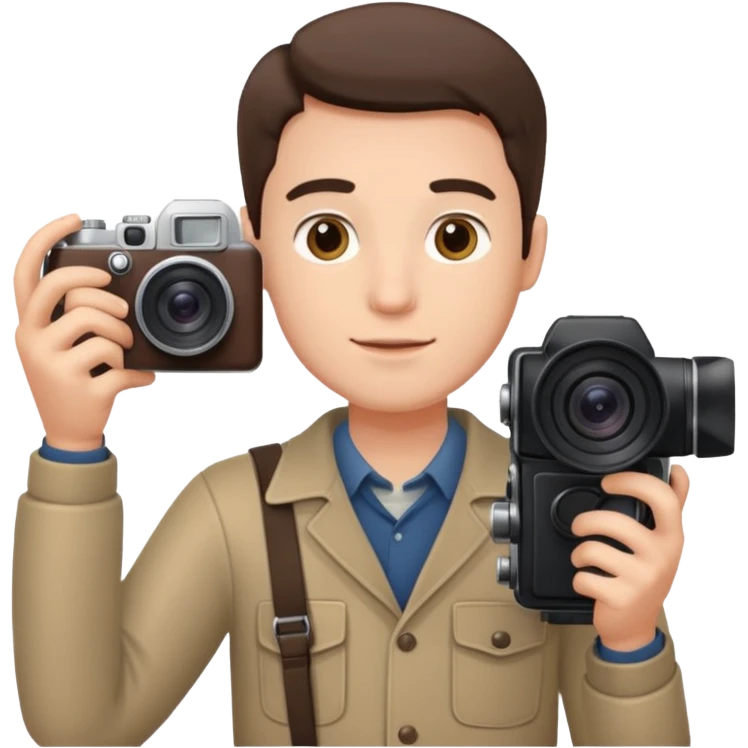 man hold Camera emoji