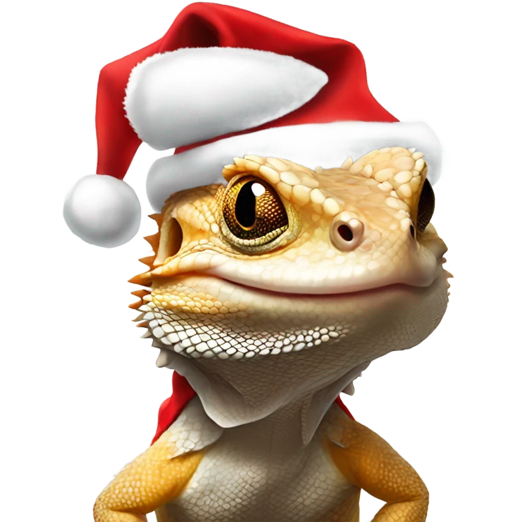 bearded dragon with santa hat emoji