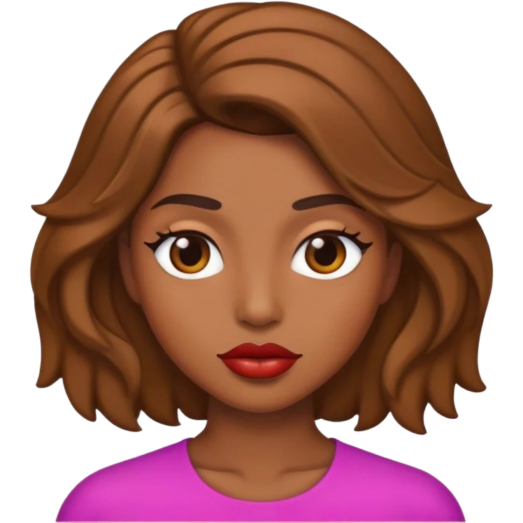 cara con pelo y labios emoji