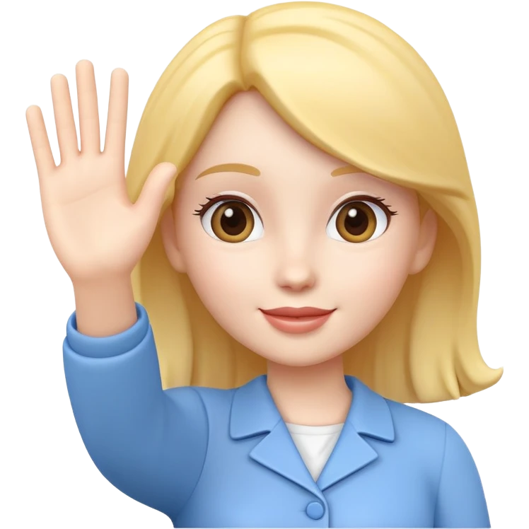 generate realistic detailed girl waving hi 3d style  emoji