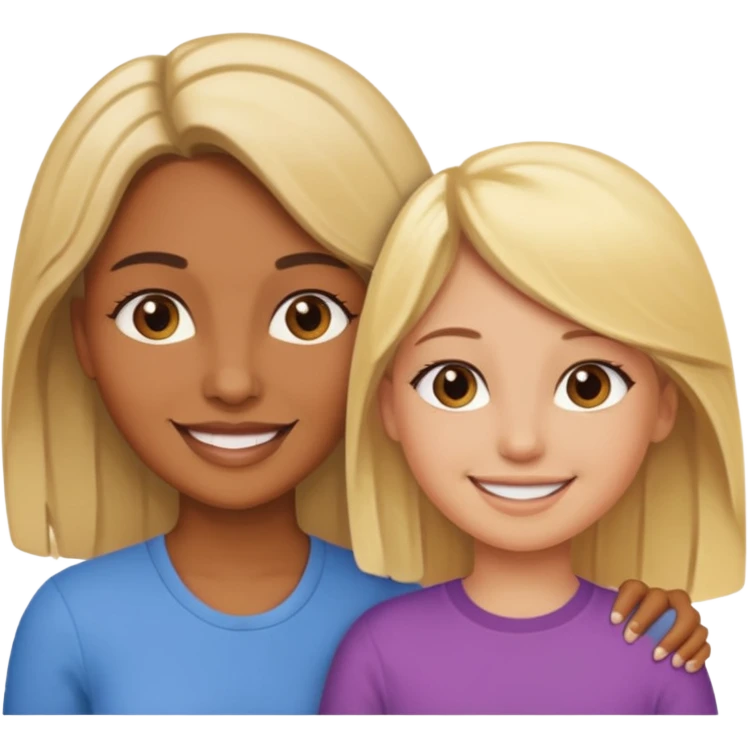 Maman brune et fille blonde emoji