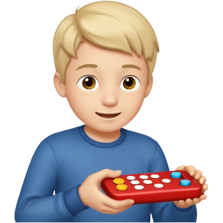 Boy playing a gae emoji