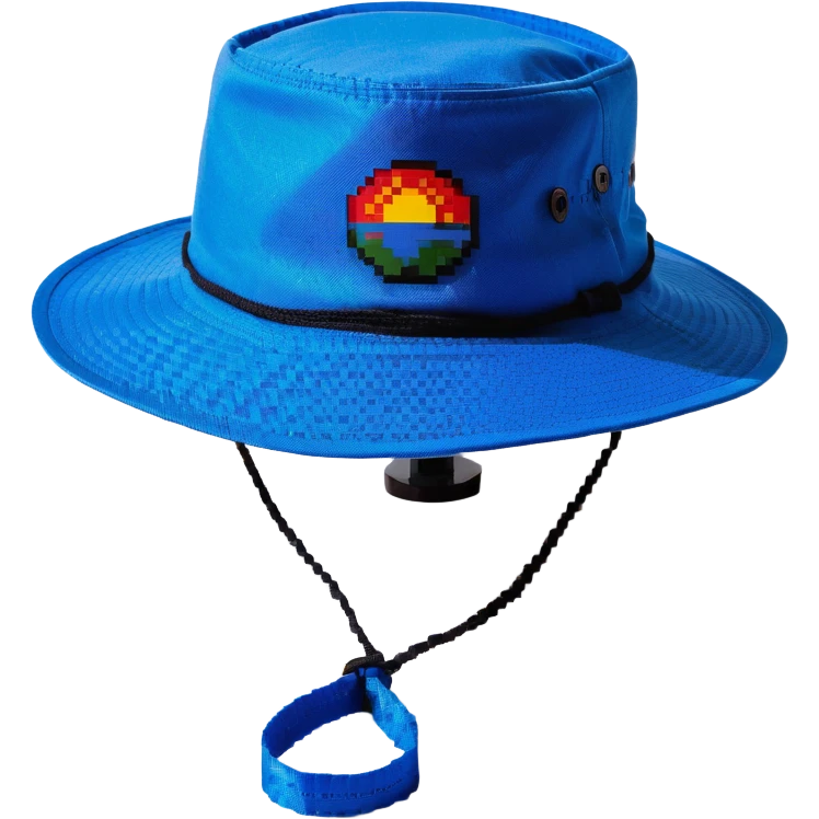 Синяя спортивная панамка со шнурком и надписью SPACEME, no background emoji
