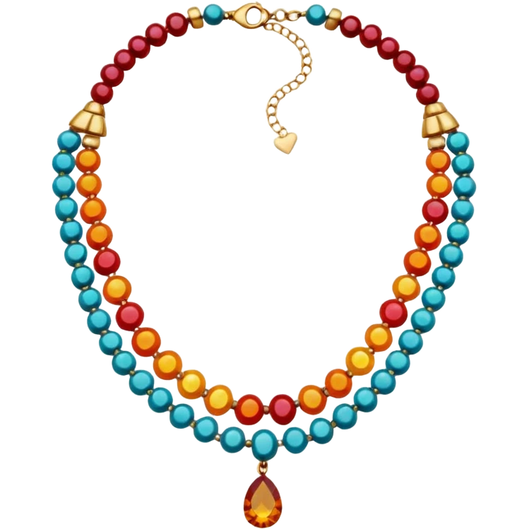 multicolored necklace emoji