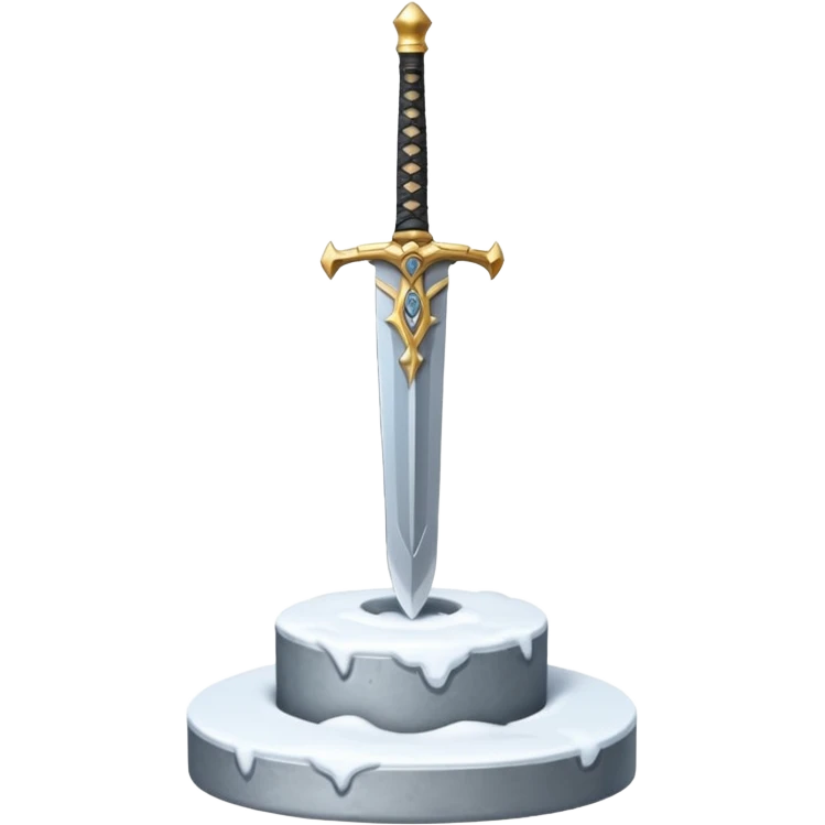 sharp sword in snow pedestal emoji