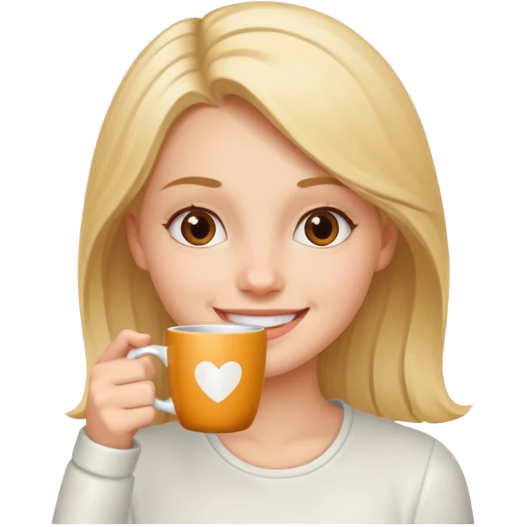 Ragazza che beve un caffè  emoji
